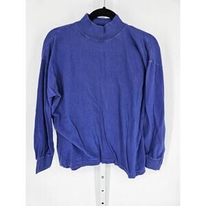 Commodity Clothing Women's Blue Cotton Long Sleeve Mock-Neck Sweater Size M